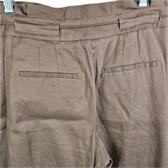White House Black Market Pants Brown‎ Linen Blend Classic Wide Leg Size 6 - Picture 8 of 13